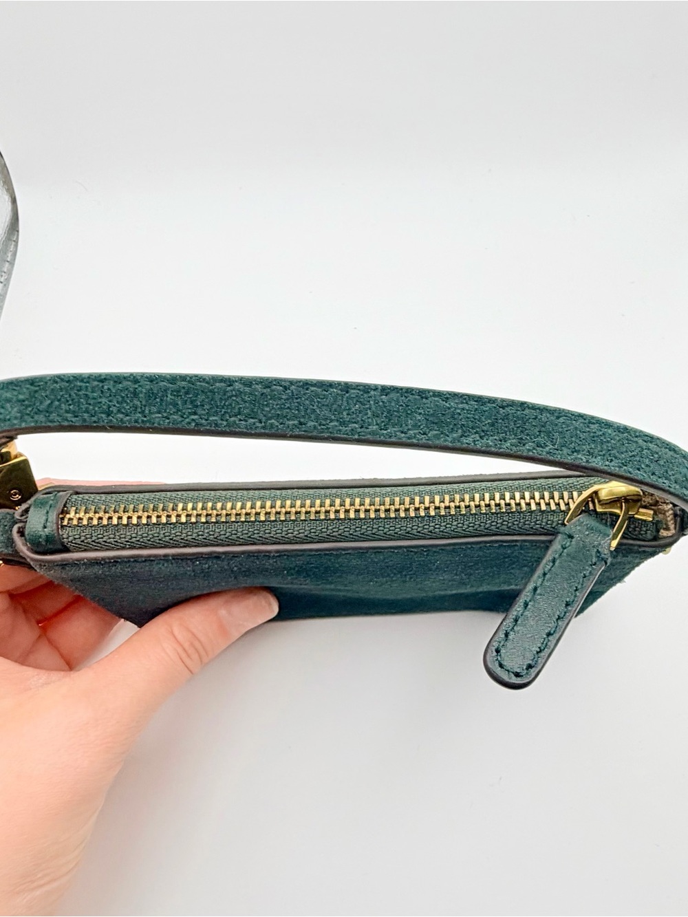 Madewell The Clip-Strap Pouch Green Suede NWT - Picture 6 of 10